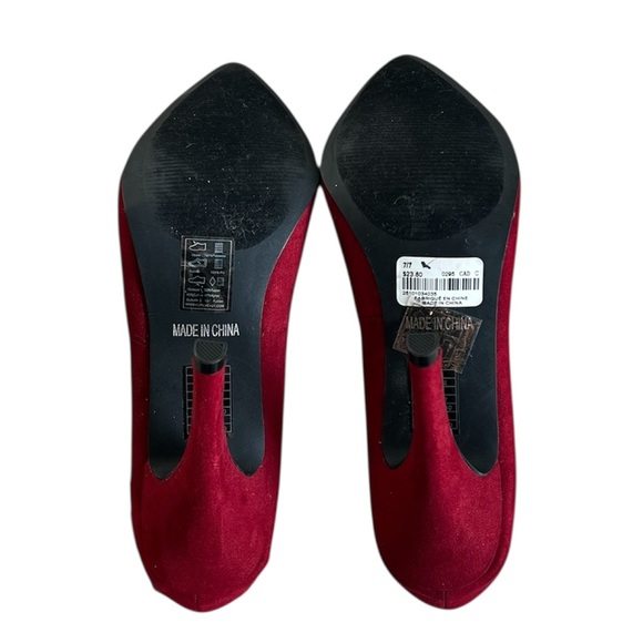 Forever 21 Red Faux Suede Women’s High Heels- Size 7 - Picture 6 of 8
